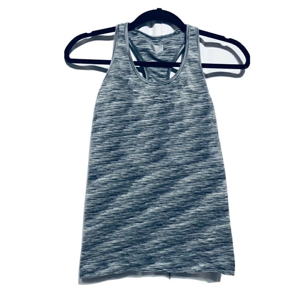 Athleta Womens Size Small Marled Gray Running Racerback Tank Built in Bra Yoga